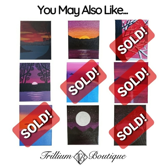 Pendleton Red Rob Roy Luxe Throw & Handmade Acrylic Sunset Canvas Painting NEW - Picture 11 of 11